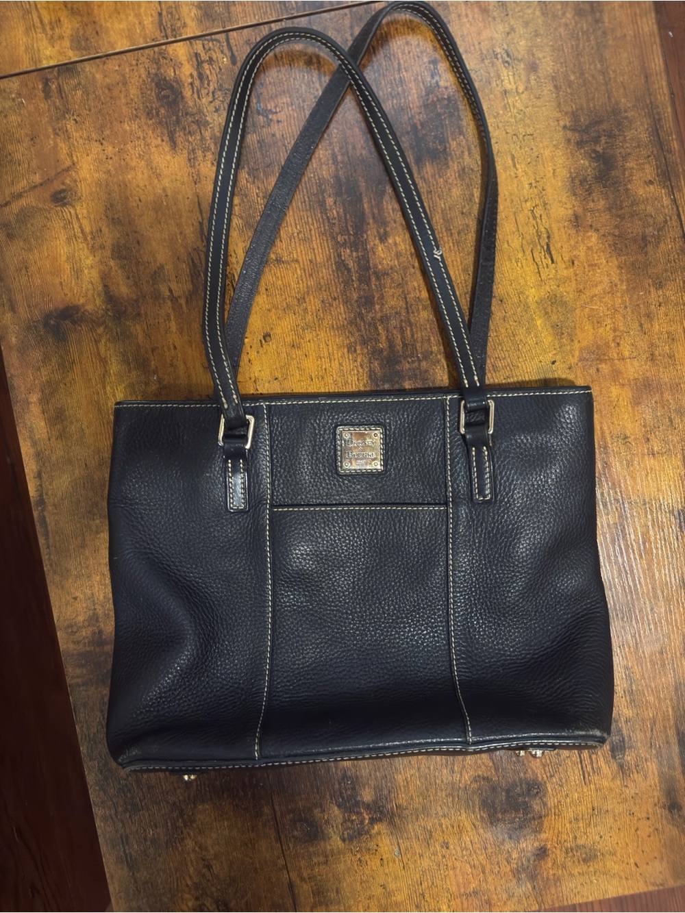 Vintage Dooney & Bourke Black Leather Shoulder Bag Tote